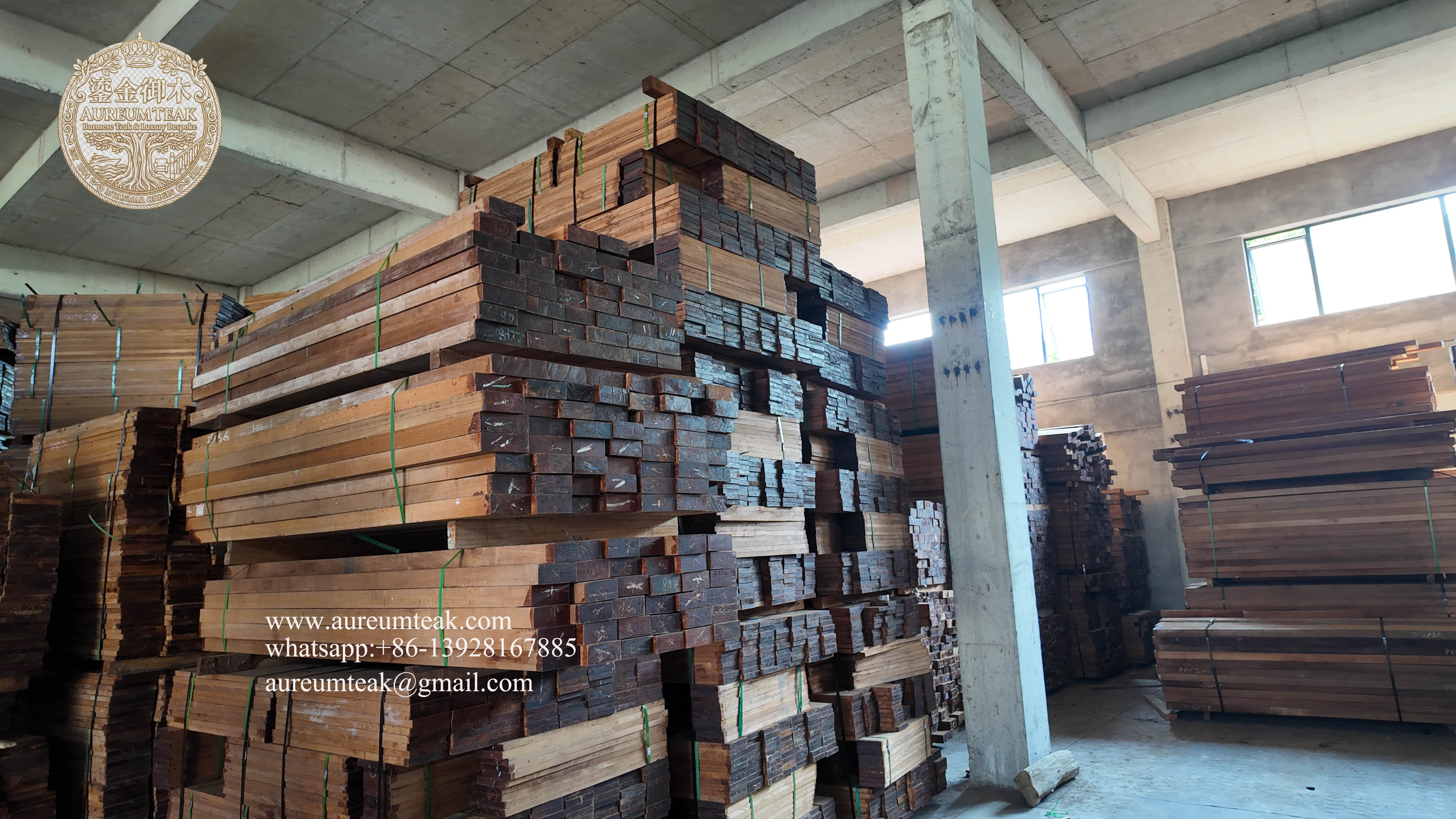 Premium 100% Burmese Teak Natural High Oil Flooring | Aureum Teak Factory Direct