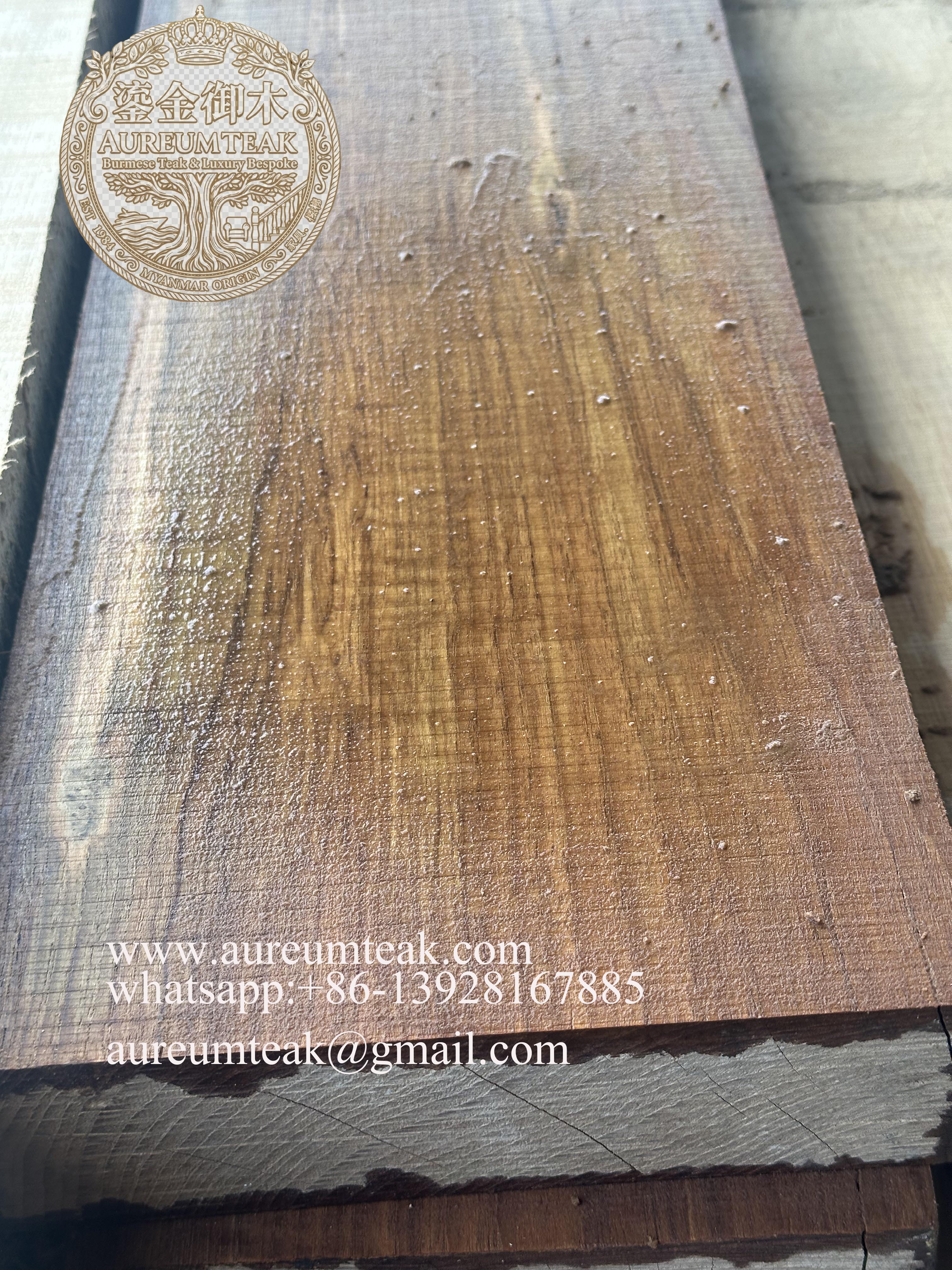 Premium 100% Burmese Teak Natural High Oil Log Cutting into the Board | Aureum Teak Factory Direct